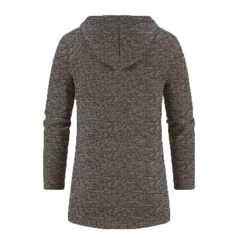 Sudadera con cremallera extragrande para hombre color gris jaspeado (heather gray), cómoda, con textura tejida suave y mangas largas.