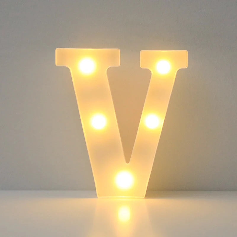 Alphabet LED Letter Lights Luminous Number Lamp Battery Night Light for Wedding Birthday Christmas Party  Home Decoration