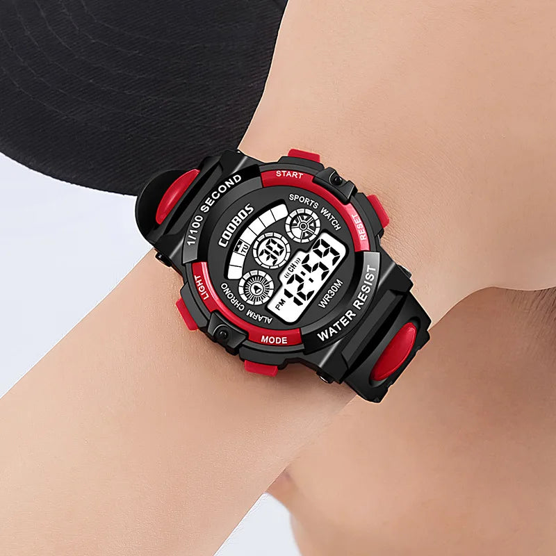 Multifunctional Digital Watch For Kids Boys Girls 30M Waterproof Sport LED Electronic Wristwatch Fashion Luminous Children Watch