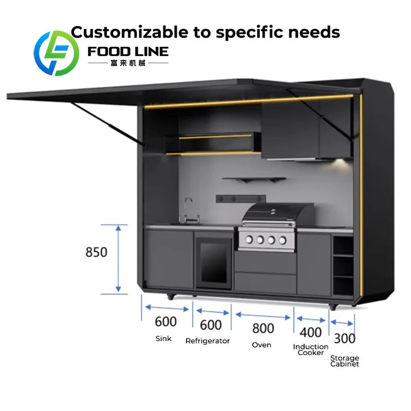 Custom Pergola Hot Sale DIY Outdoor BBQ Modular Kitchen Modern Cabinets Set with BBQ Fridge and Sink Waterproof for Patio Garden