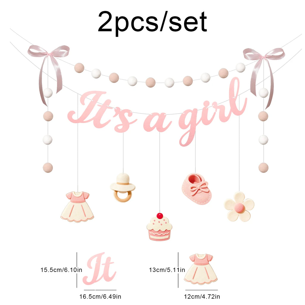 Expectant Mother Celebration Party Decoration Bunting Banner Hanging Baby Gender Reveal Baby Shower Backdrop Boy or Girl Baby Sh