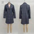 Winter Women's Wool Mid Length Coats Jackets Blends Plaid Turn Down Collar Coat Thick Warm Y2k Streetwear Jacket Work Outerwear