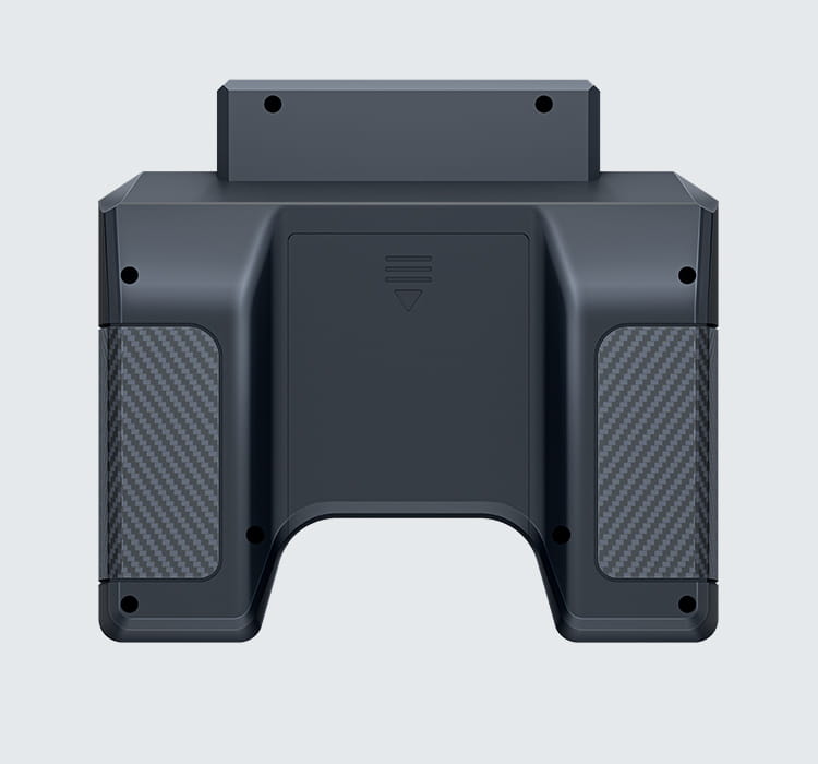 Ht-8a 8 channel remote control transmitter kit featuring a black carbon fiber textured device with a matte finish and angular modern design.