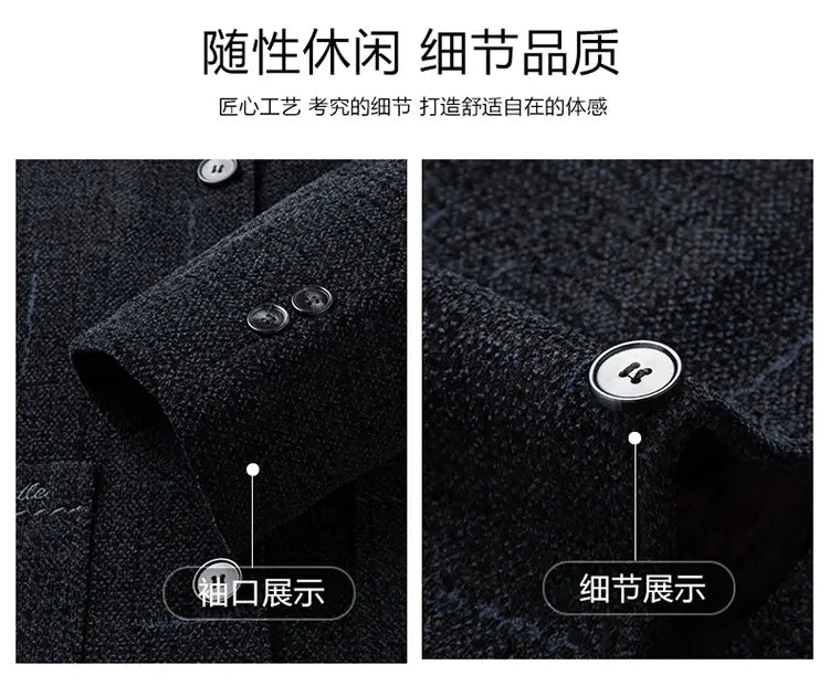 Abrigo tipo gabardina de mezcla de lana de textura oscura para hombre, con botones con acabado tono plata y adecuado para el invierno con cuello de piel.