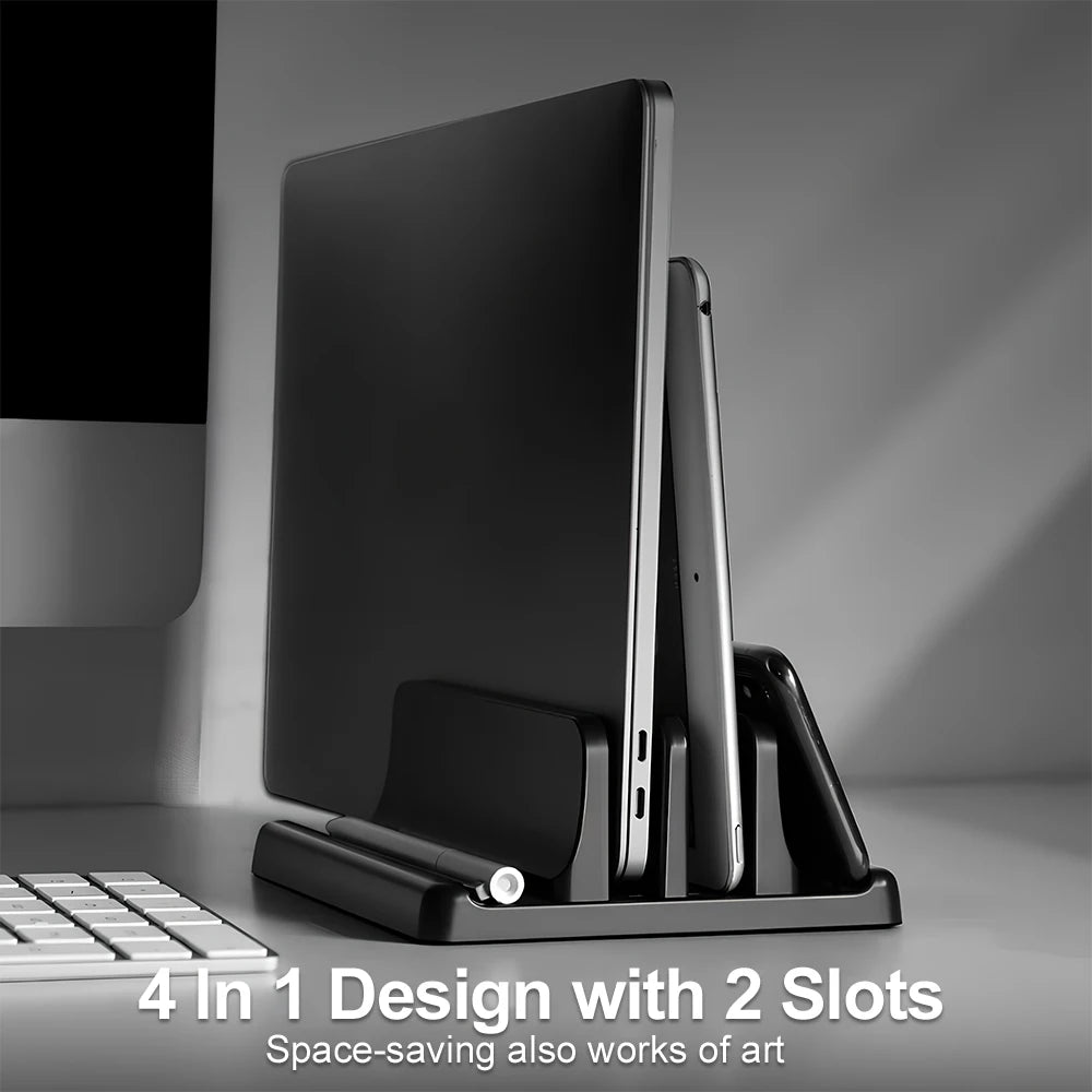Adjustable Vertical Laptop Stand Width Laptop Holder Space Saving Desktop Organizer for Office Home Computer Storage Accessories