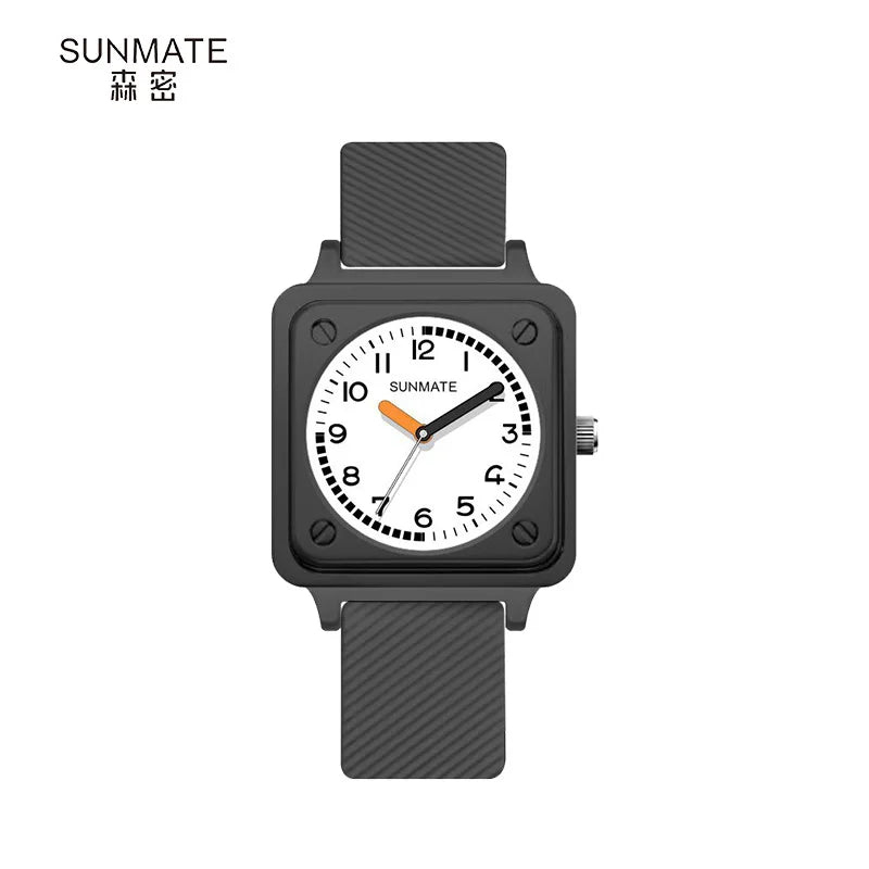 Women's Watches 2025 New Fashion Luxury Brand Women's Watches Silicone Strap Quartz Watches Square Arabic Numeral Dial