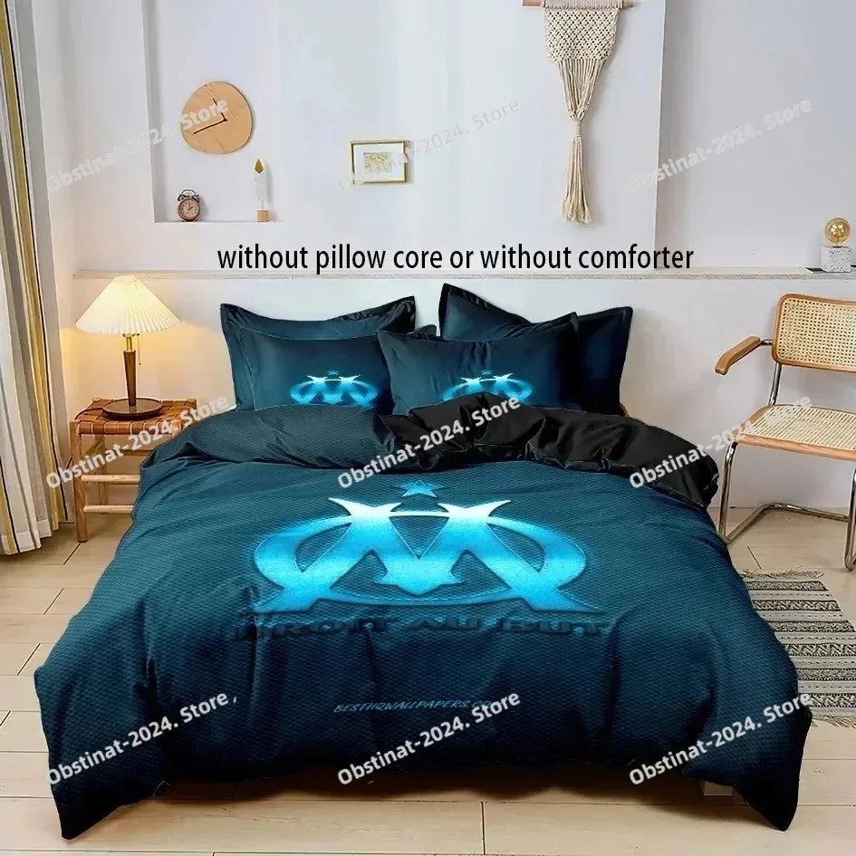 M-marseille Fashion Digital printed Bedding set for Adult and boys bedroom，Duvetcover Pillowcase Double bed full size