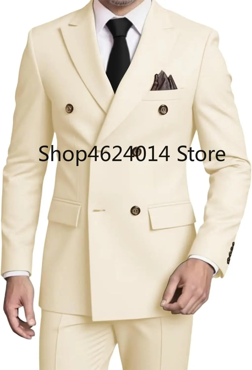 Suits for Men Slim Fit 2 Piece, Mens Double Breasted Suit Tuxedo for Men Wedding Business Prom Formal Suits