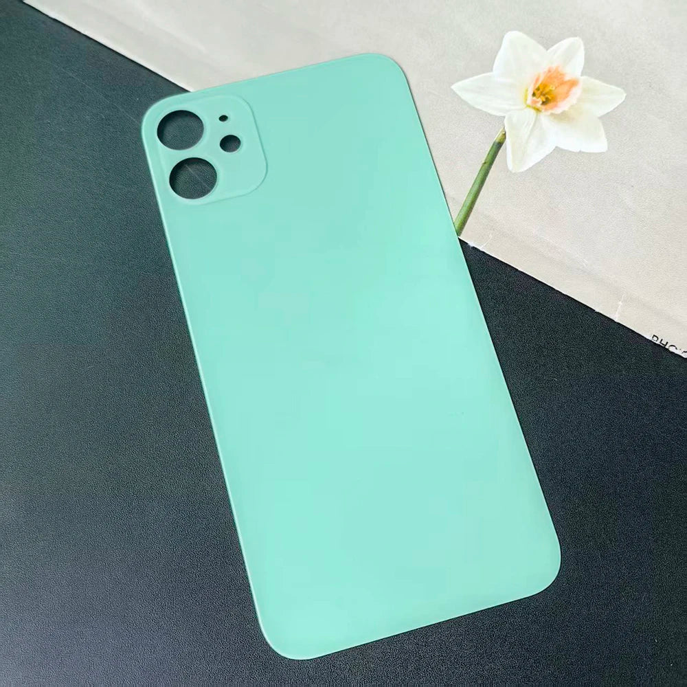 Back Glass Cover For iPhone 11 Replacement Rear Battery Door Housing Cover With Camera Lens Full Housing Back Panel Repair Parts