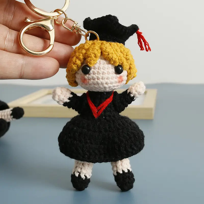 Super Cute  Graduation Doll Pendant, Handmade Crochet Doll for  Graduation Season Doll Pendant, Crochet Doll Graduation Gifts