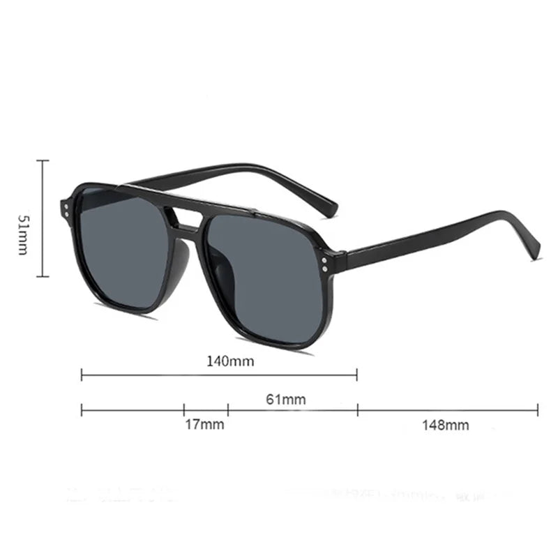 Vintage Men Women Big Sunglasses Men Square Shades Brand Designer Unisex Sun Glasses Black Lense Male Female Sunglasses UV400