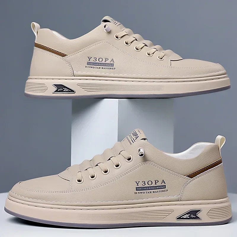 Men's Shoes Leather Casual Sneakers Breathable Walking Slip On Platform Shoes Man Flats Rubber Sole Sports Shoes Zapatillas