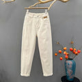 White Denim Casual Pants For women Spring Summer 2025 New High waisted Loose Slimming Harlan Carrot Pants Female Casual Jeans