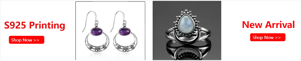 Boucles d’oreilles créoles argentées comportant une pierre précieuse centrale violette, montrées aux côtés d’un collier pendentif moulin à vent en citrine en or, collection de pierres de naissance