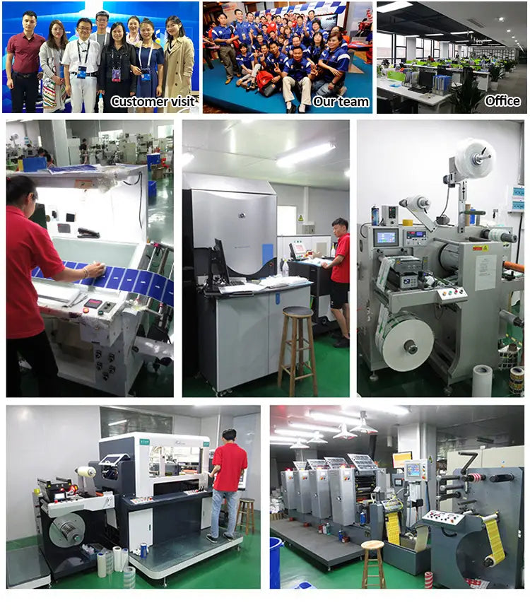 industrial-grade printing and labeling machines with metallic gray white and black components used for custom acrylic anime photo keychain personalized cartoon charm production.