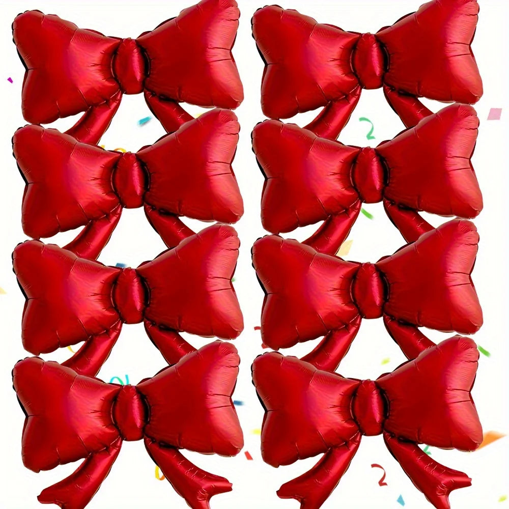 8pcs Red Bow Balloon Set Wedding Birthday Bachelorette Party Decoration Valentine's Day Supplies Festival Photography Props