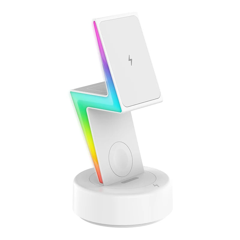 Arrival 3 in 1 wireless charger RGB light suitable for phone holder magnetic wireless charging