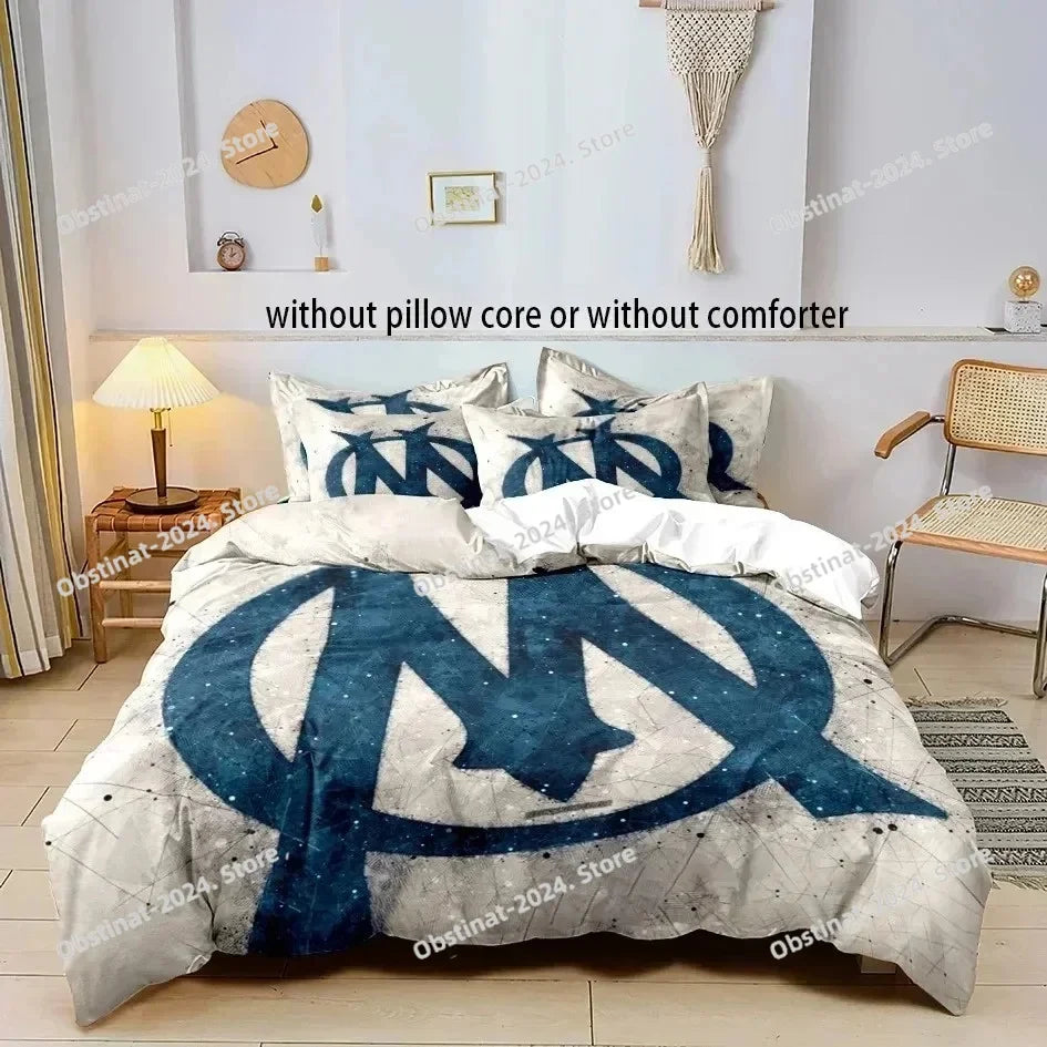 M-marseille Fashion Digital printed Bedding set for Adult and boys bedroom，Duvetcover Pillowcase Double bed full size