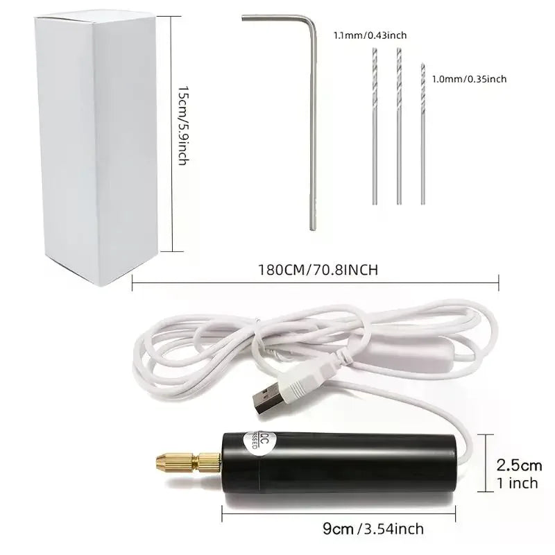 Handheld Mini Electric Drill DIY Electric USB Electric Drill Tools For Epoxy Resin Jewelry Making Wood Craft Engraving Pen Tool