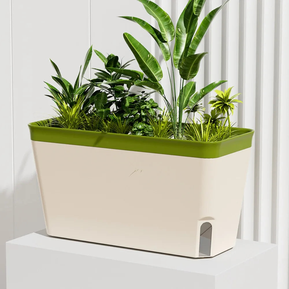 Modern Self Watering Planter Pots Decorative Visual Water Level Window Indoor Planter Herb Planter Box Succulents Plants