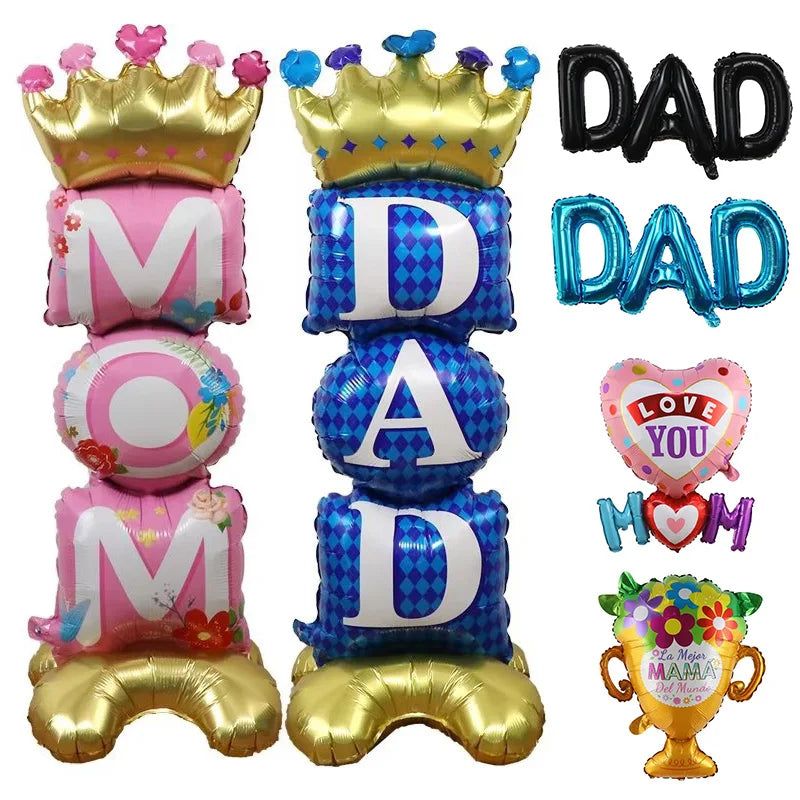 1pc Mother's Day Decorations Balloons I Love You Mom Dad Happy Father's Day Aluminum Film Balloons Mothers Gifts Supplies Globos