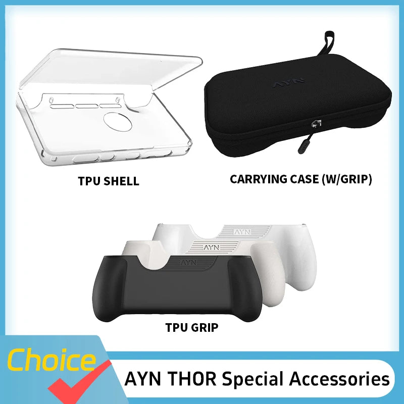 For AYN THOR Gaming Accessories Dual Screen Flip Up Handheld Device Protective Case Storage Bag Lanyard Soft Bag