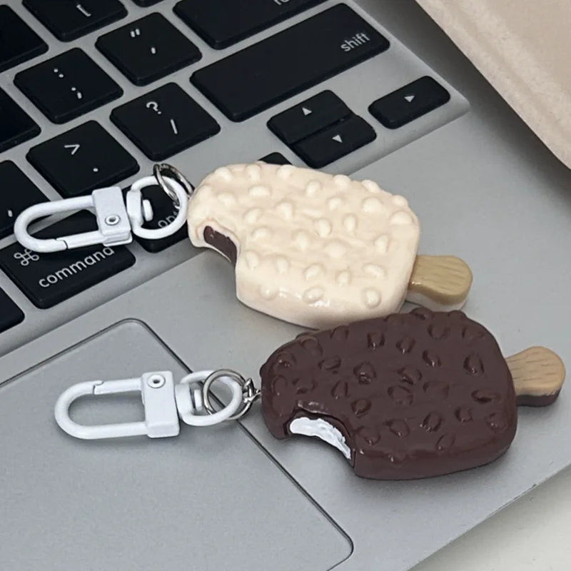 New Chocolate Biscuit Key Chain Cute Cartoon Food Play Bag Pendant Lovers Boudoir Gift Bag Wrapped Car Key Accessories Hanging