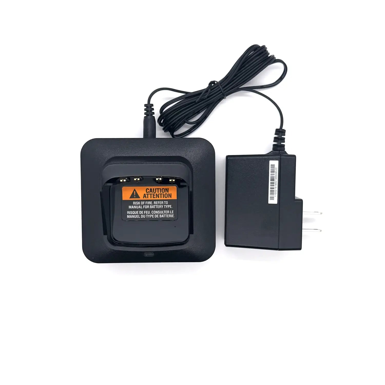 Station d’accueil de charge en plastique noir pmpn4527a avec adaptateur d’alimentation intégré et câble spiralé pour la radio Motorola DMR DP2400