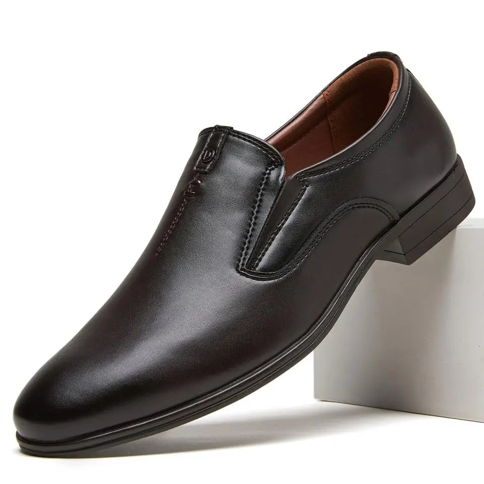 Desai Men's 2026 Autumn Winter PU Leather Slip-on Dress Shoes Non-slip Sole Leather Casual Shoes For Business Wedding Occasions