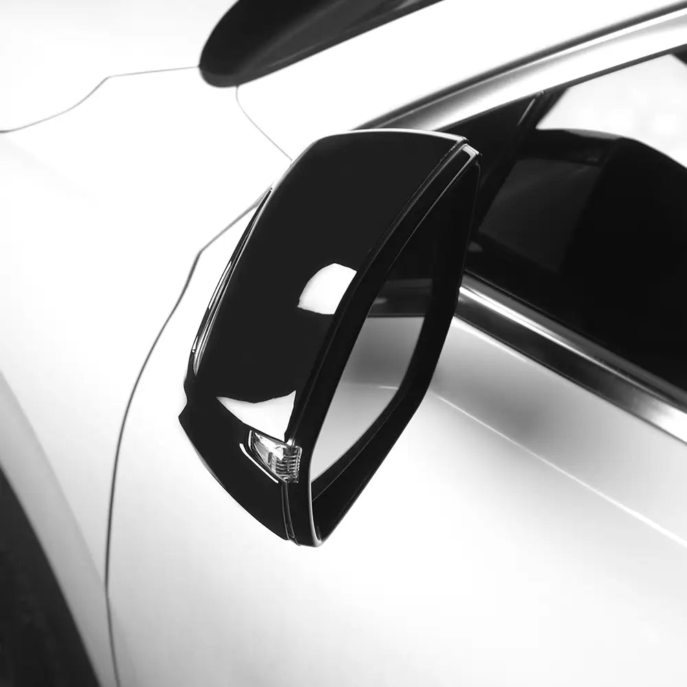 Black glossy Hyundai Palisade LED side mirror cover with sleek modern design for 2020-2025 models shown from the back side.
