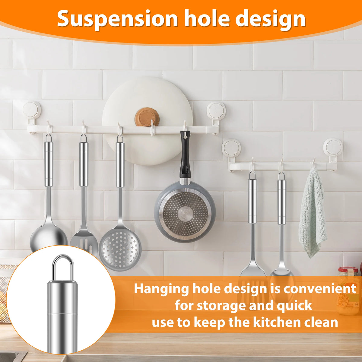 5Pcs Kitchen Cooking Utensils Set Stainless Steel Shovel Soup Spoon Spatula Utensils Dinnerware Cooking Tools Kitchen Gadgets