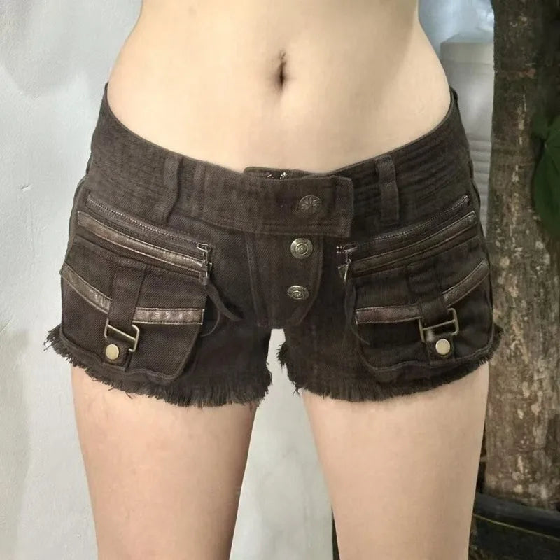 2026 Casual Women Denim Shorts Y2K Aesthetic High Waist 90s Streetwear Soft Grunge Egirl Style Comfort Beach Outfit New Fashion
