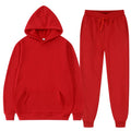 Winter Hoodie Sets Men Fashion Fleece Red Hoodies Black Brand Pants Casual Jogger Suit Tracksuit Sweatshirt Woman Pullover