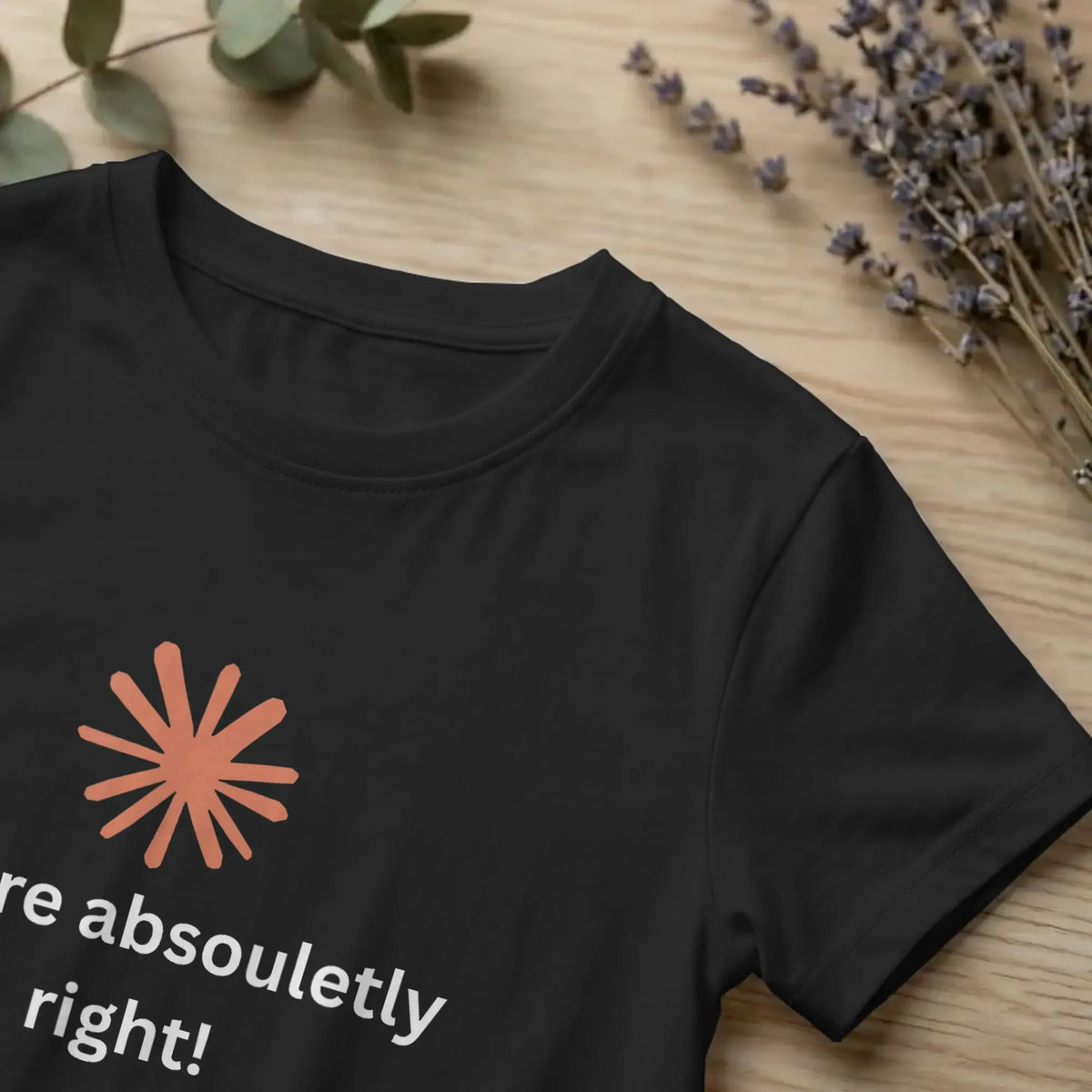 Men's You're Absolutely Right Funny T Shirts Cool Quote Pure Cotton Clothes Awesome Short Sleeve Crewneck Tees Gift Idea T-Shirt