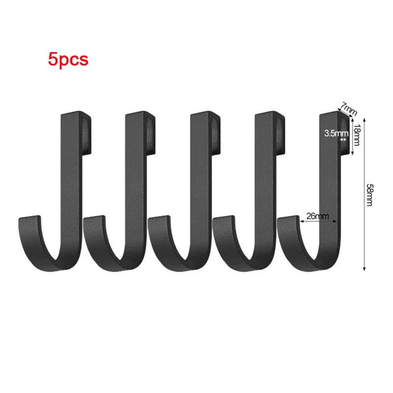 Bathroom Movable Hooks Kitchen Cabinet Door Back Hook Hanging Rack Clothes Coat Hat Towel Hanger Storage Shelf  Hook Accessories