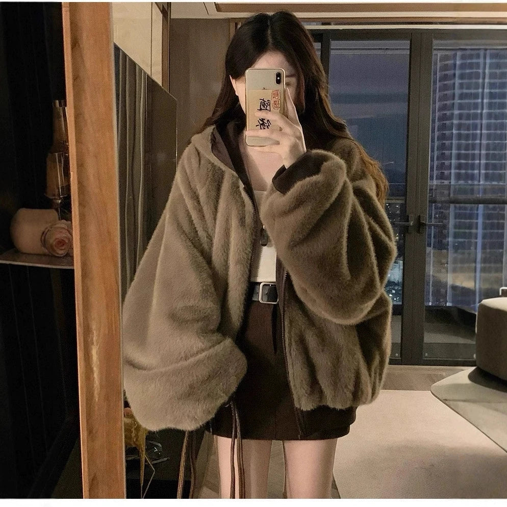 Winter Women Jacket Coats Parkas Female Double-sided Cotton Hooded Overcoat Thick Warm Jackets Windproof Casual Snow Outerwear
