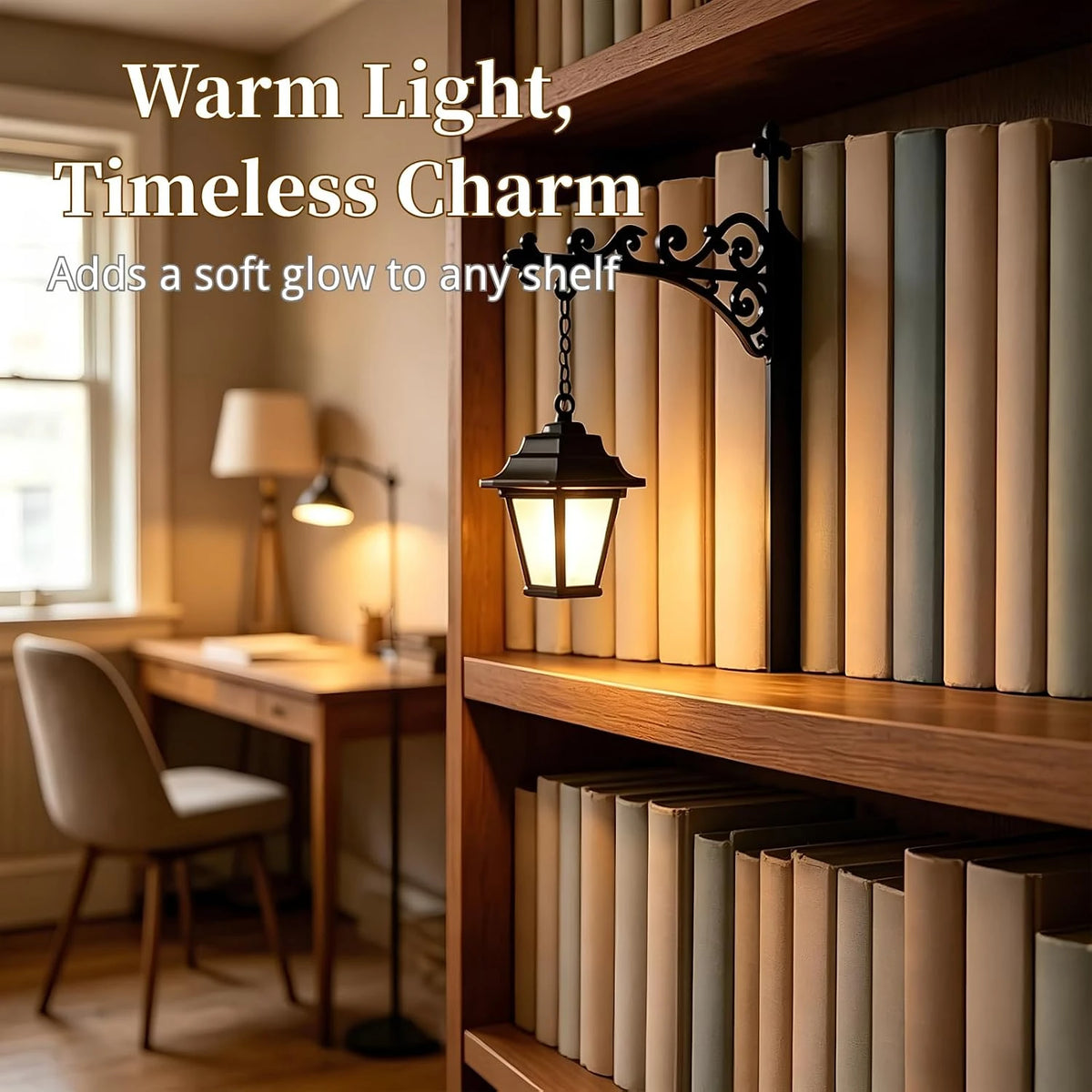 Bookshelf Lamp Library Lantern Light Library Lantern Bookshelf Light Vintage Reading Nook Led Night Lamp Decorative for Home