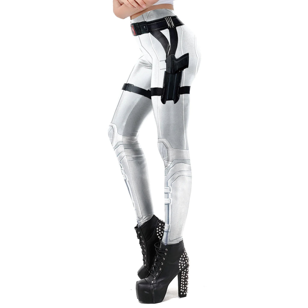 Movie Women's Leggings 3d Digital Mecha Printed Pants Punk Armor Role Play Costume Tight High Waist Casual Yoga Pants
