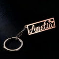 Personalized Name Letter Keychains Stainless Steel Custom Hollow Nameplate Square Pendant Key Ring Gift for Boyfriend Girlfriend