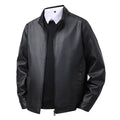 Business Leather Jacket Men Stand Collar Slim Pu Leather Workwear Jackets Fashion Motorcycle Coat Men's Moto Biker Leather Coats