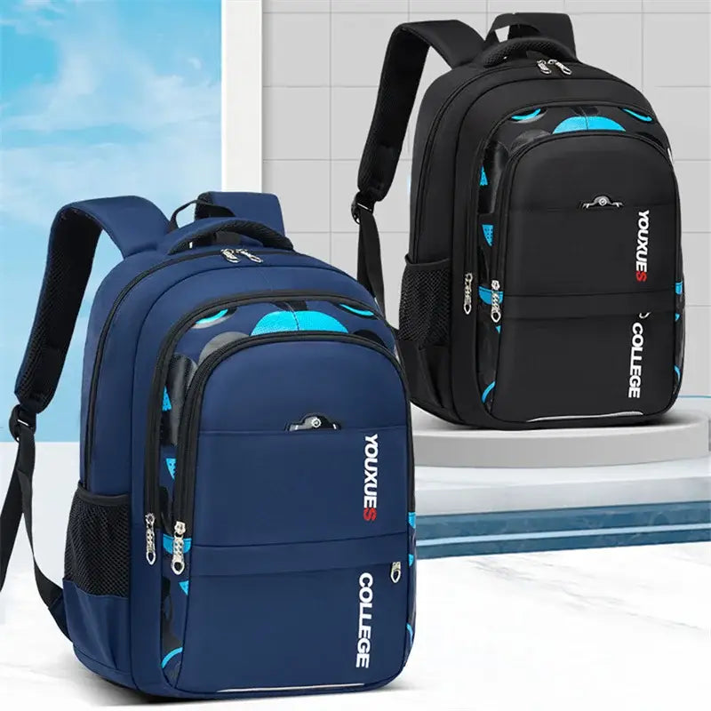 Navyblauer Jungen-Wasserschulrucksack „youxue“ College-Rucksack mit Akzenten in Petrol für langlebigen täglichen Gebrauch