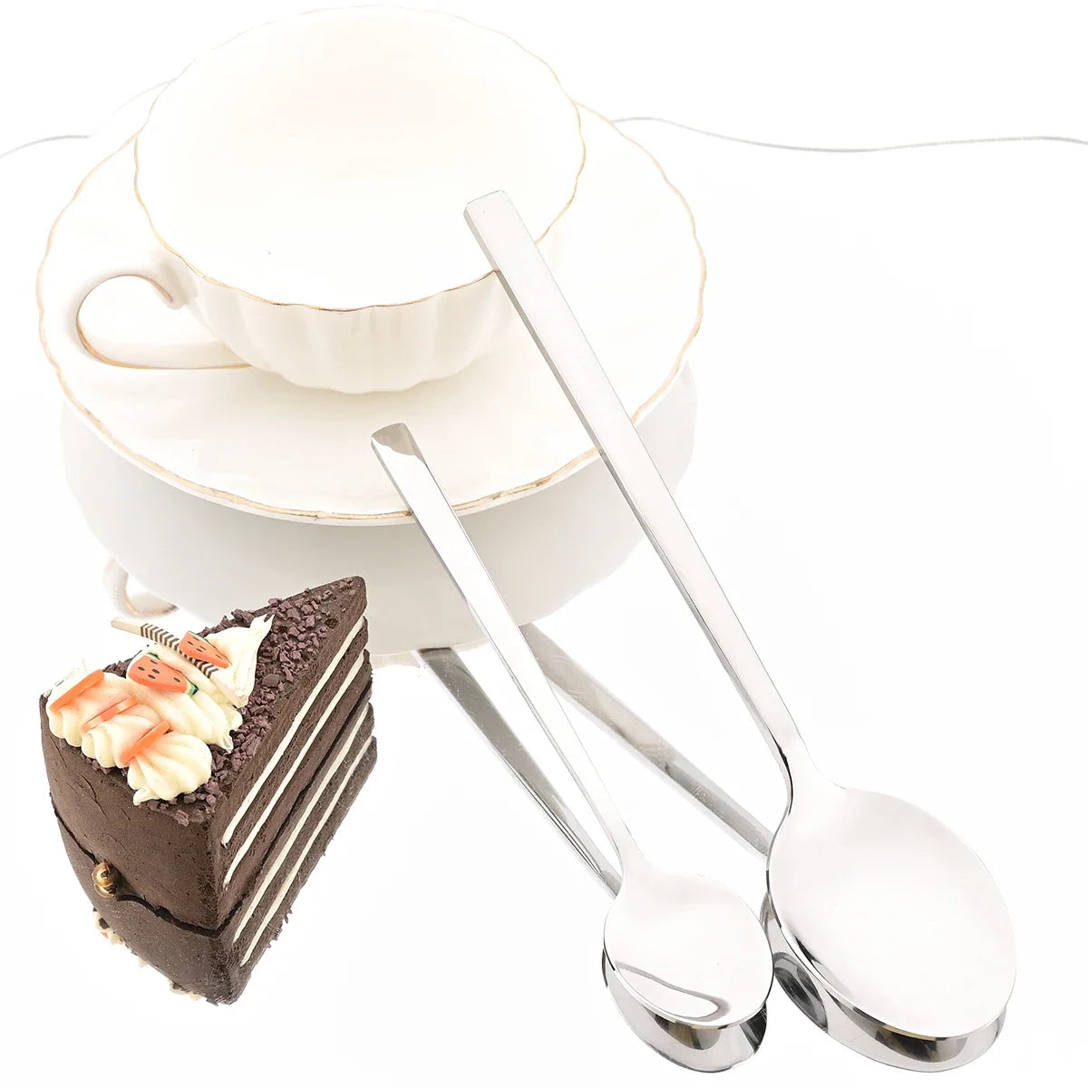 4pcs High-quality Mirror Dinnerware Set Silver Stainless Steel Tableware Set Reusable Knife Fork Spoon Dining Table Utensils