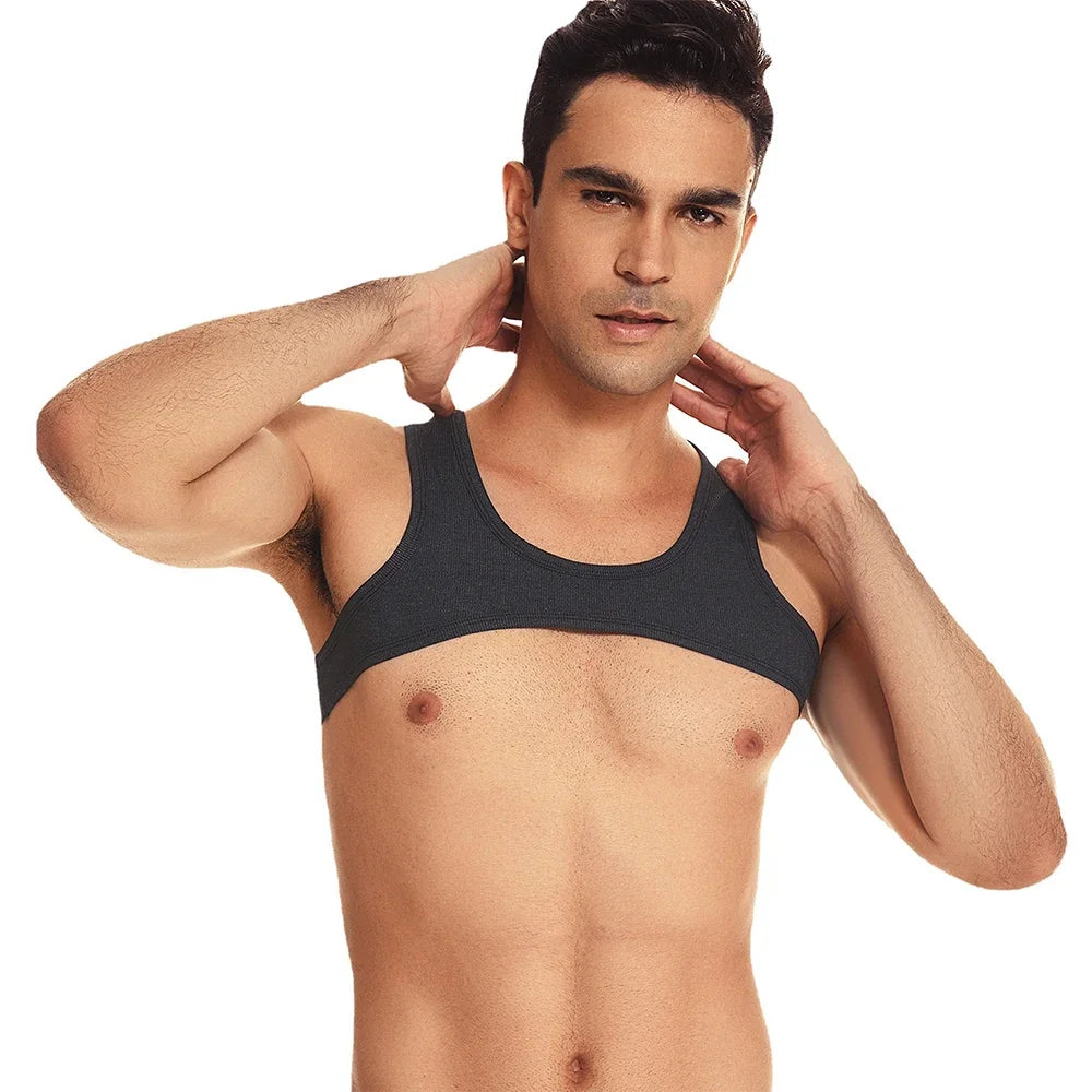 Men Tank Tops Tight and HighElasticity  CROP TOP Tank Top Men  Gym Tank Top Men BodyBuilding Gym Clothing