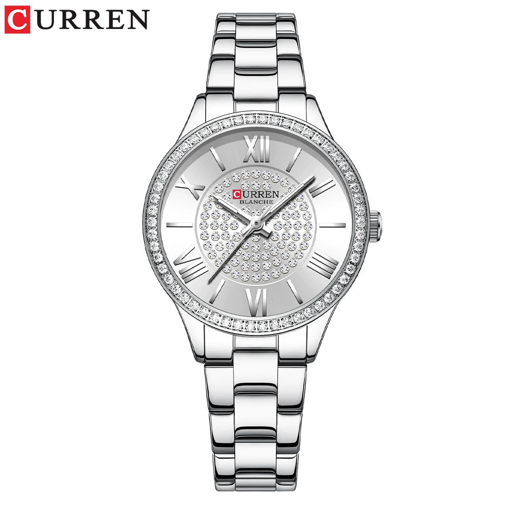 CURREN Women Watches Luxury Fashion Quartz Ladies WristWatch Stainless Steel Waterproof Girls Clock Gift Relogio Feminino