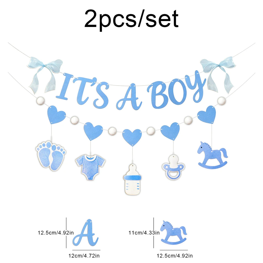 Expectant Mother Celebration Party Decoration Bunting Banner Hanging Baby Gender Reveal Baby Shower Backdrop Boy or Girl Baby Sh