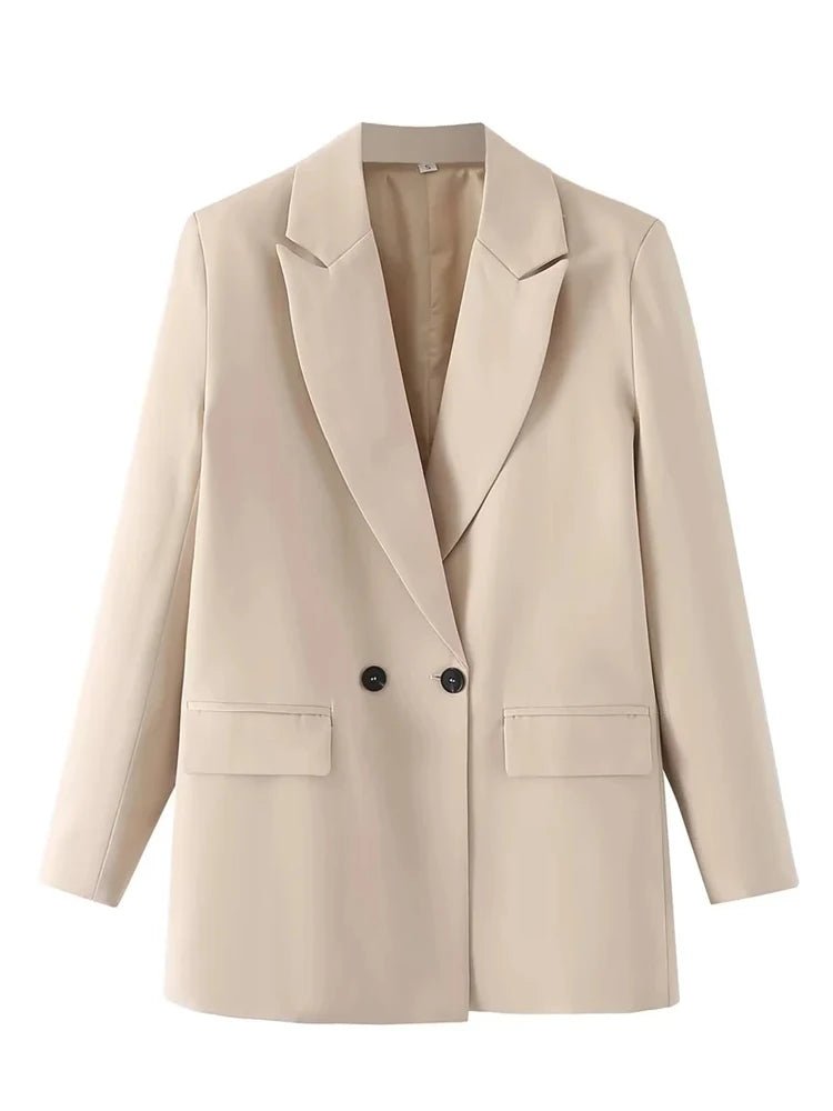 HXAO Blazer Woman Black Beige Khaki Blue Green Gray Women coat Fashion Office Wear Women's Blazers Jacket Outerwears 2024