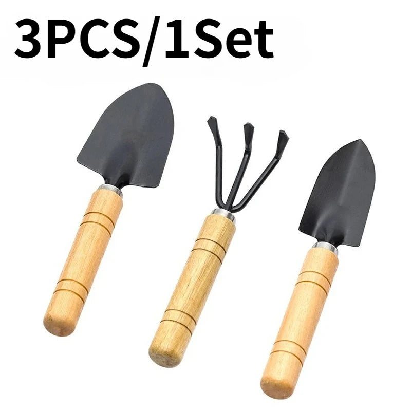 3PCS/Set Mini Gardening Shovel Household Portable Gardening Tool With Handles Shovel Rake Indoor Gardening Planting Flower Tools