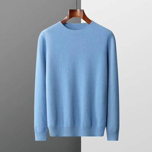 100% Merino Wool Sweater Man O-neck Basic Wool Pullover Autumn Winter Long Sleeve Soft Warm Jumper Smart Casual Knit Popular Top