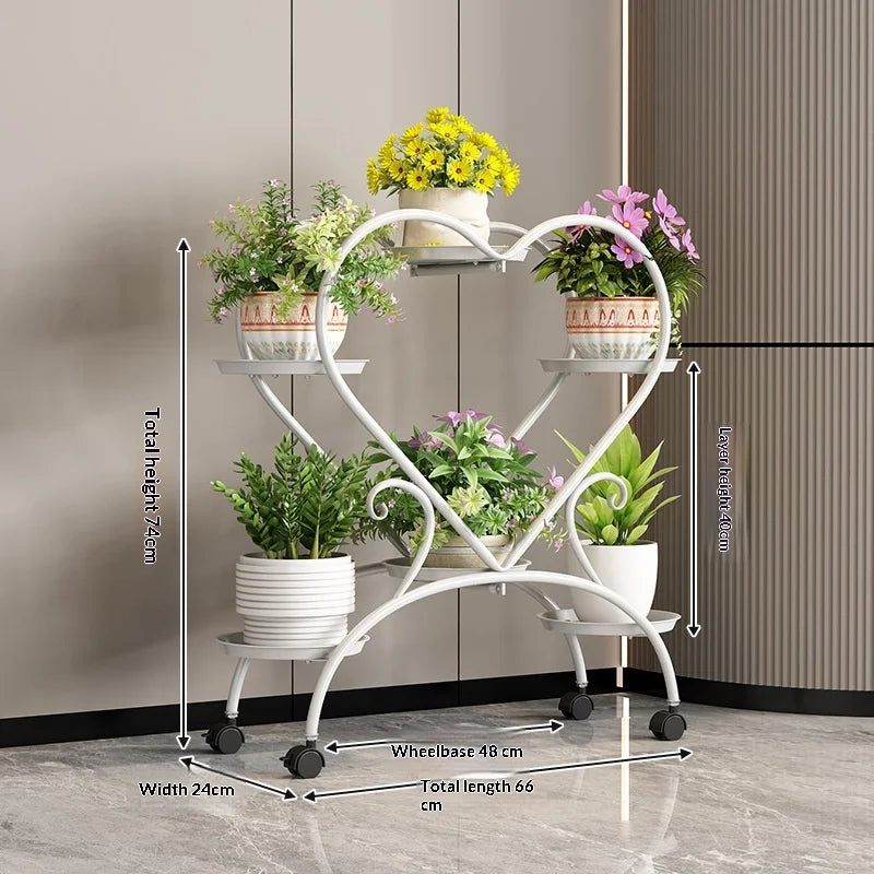 5/6/9 Pots Metal Plant Stand Flower Pot Display Rack Planter Shelves Indoor Storage Shelf For Home Balcony Living Room Garden