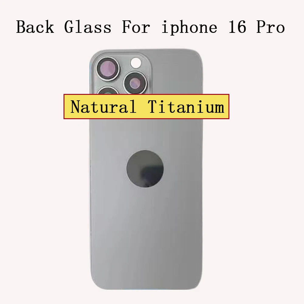 1 Pc Back Glass Cover For iPhone 16 Pro 16 Pro Max Replacement With Camera Lens Bracket & Magnets, Repair Rear Housing Panel